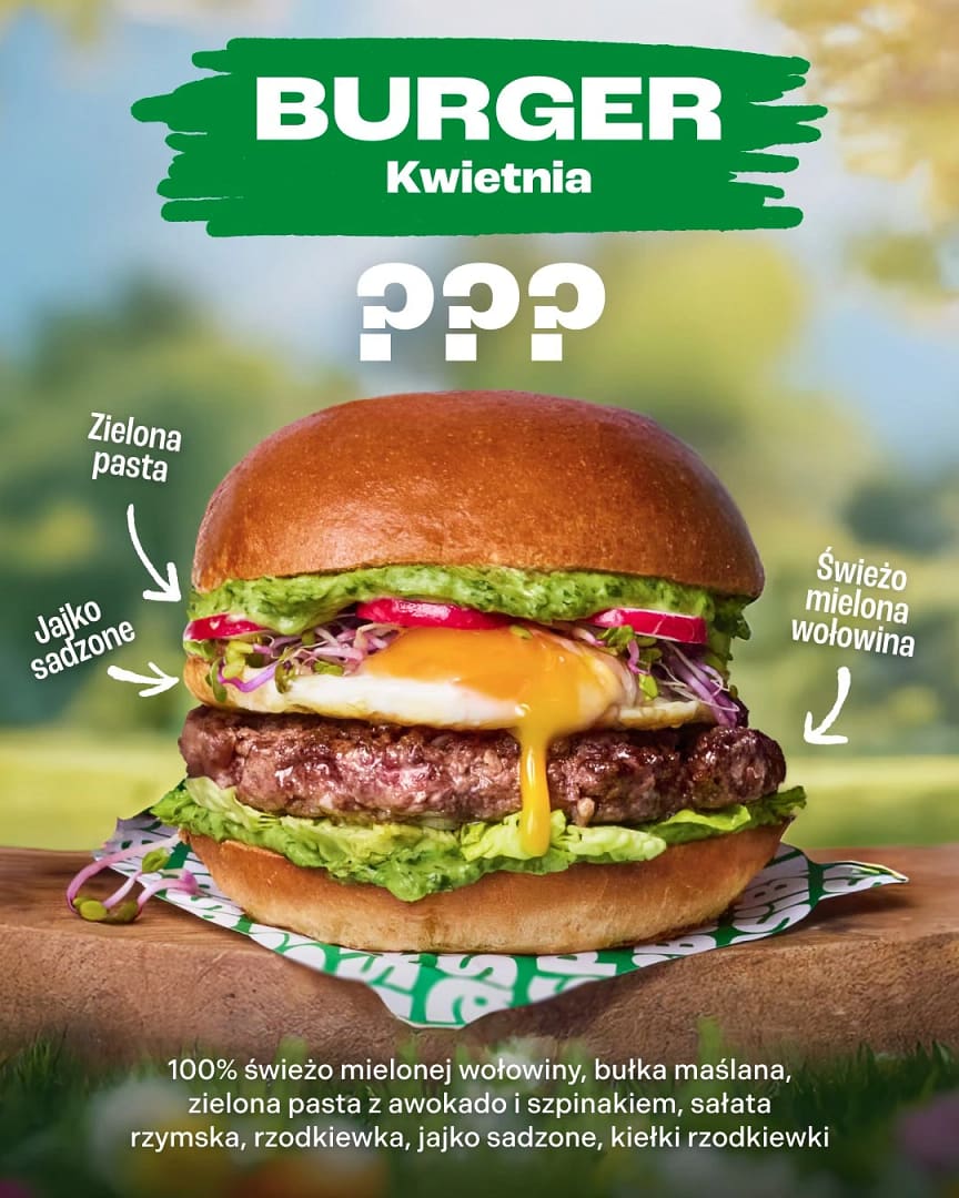 Prowadzenie Facebooka dla Restauracji – Pasibus prezentuje Burgera Kwietnia jako zagadkę