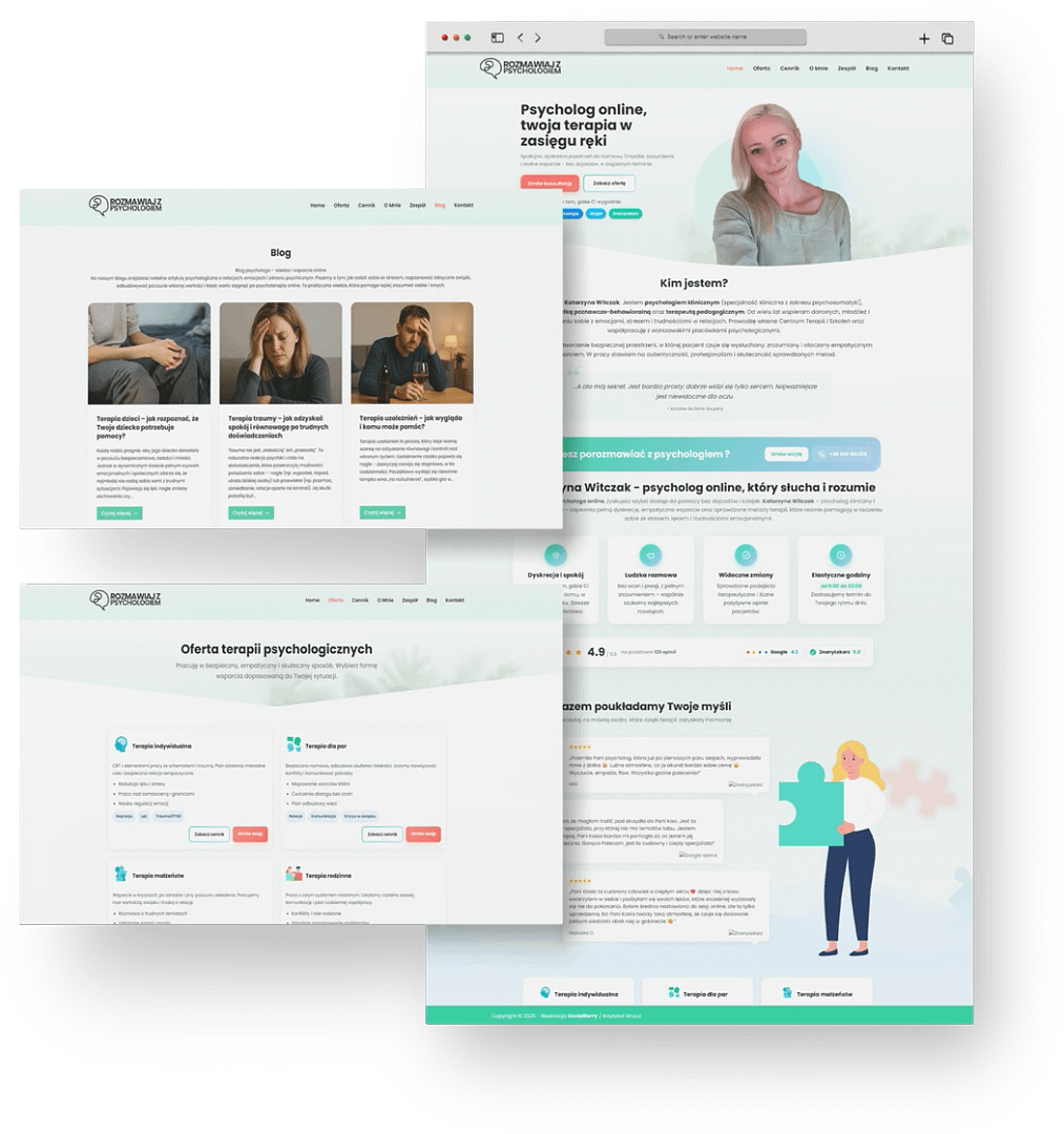 tworzenie strony internetowej dla psychologa - terapia online katarzyna witczak